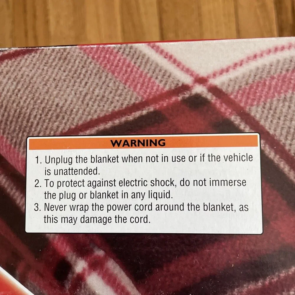 BackRoads 12V Heated Blanket Red Plaid Great For Traveling In Car, Truck, RV NIB